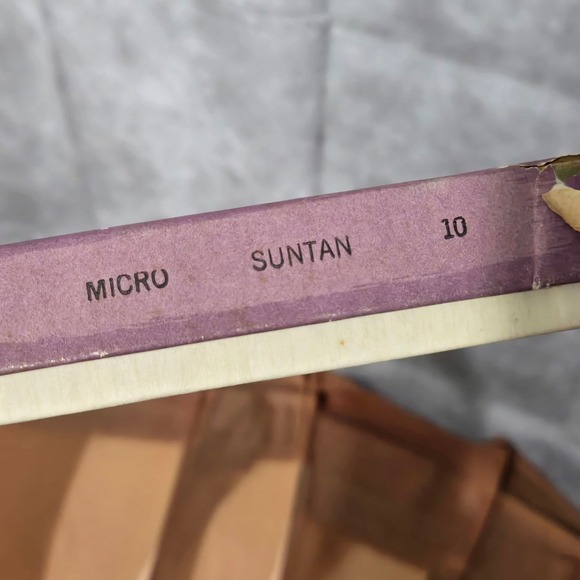 Tina Micro Suntan Stockings 5 Pair Vintage MCM Pinup Size 10 - Picture 2 of 3